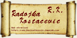 Radojka Kostačević vizit kartica